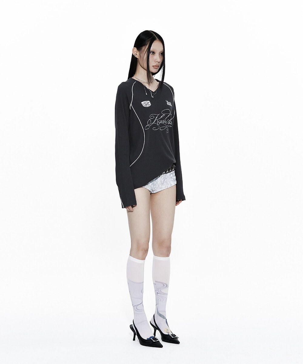 KASHIKO] Waffle Rugby Tee Charcoal – SellerWork