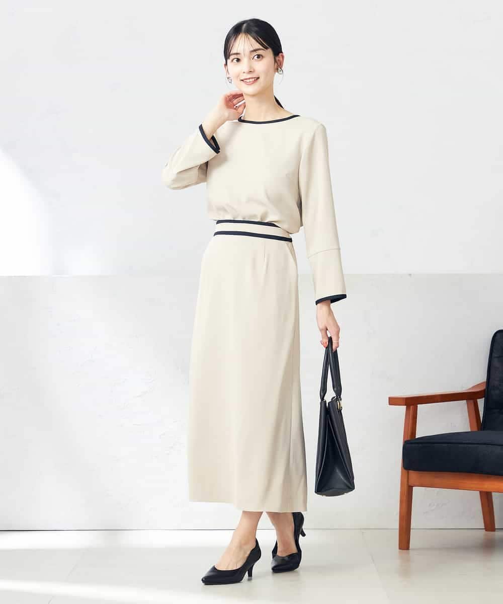 2SET】バイカラーブラウス×スカート セットアップ(ワンピース) | a.v.v