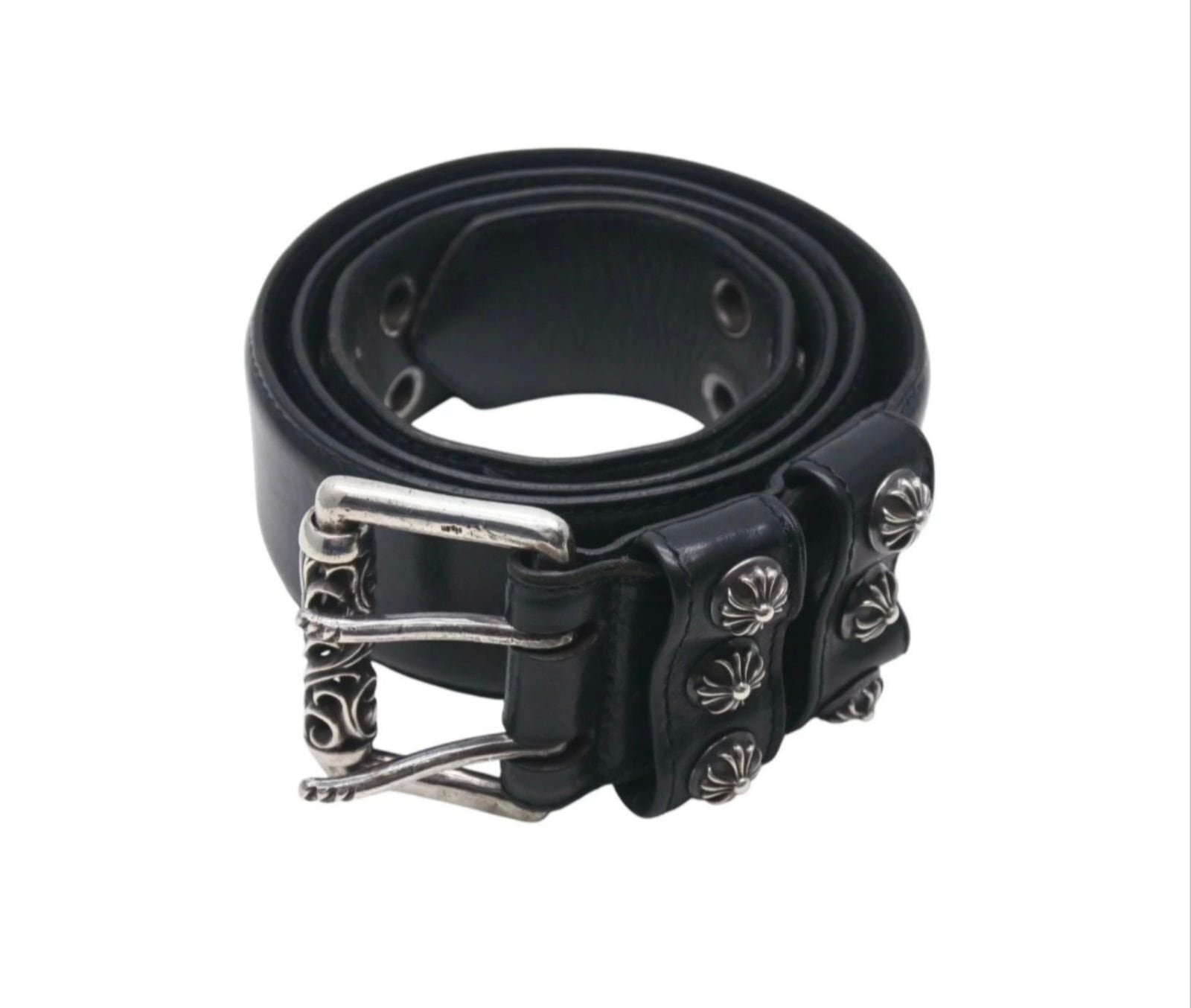 CHROME HEARTS クロムハーツ ダブルピン ローラーベルト クロスボール