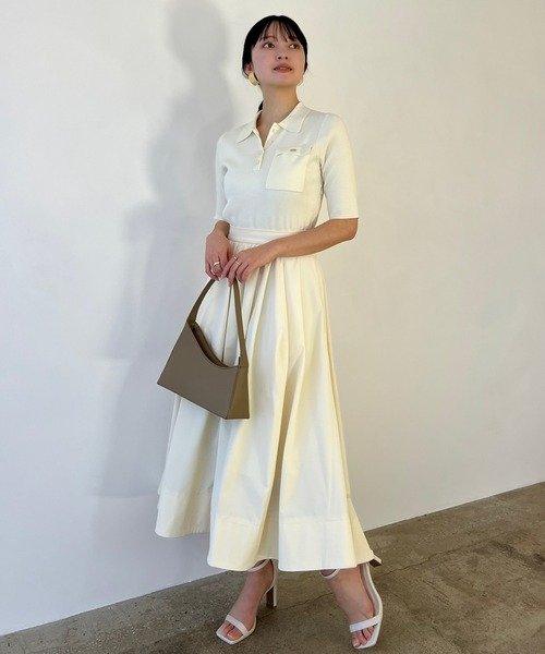 セール】【ZOZO限定カラー】ポロニットドッキングワンピース