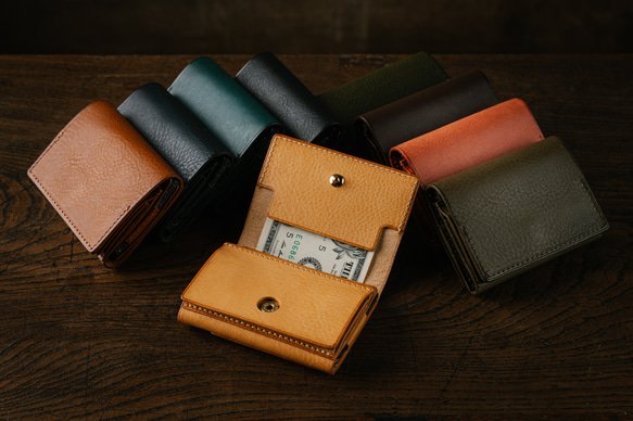 小さい三つ折りマネークリップ dritto 3 最小級の三つ折り財布 三