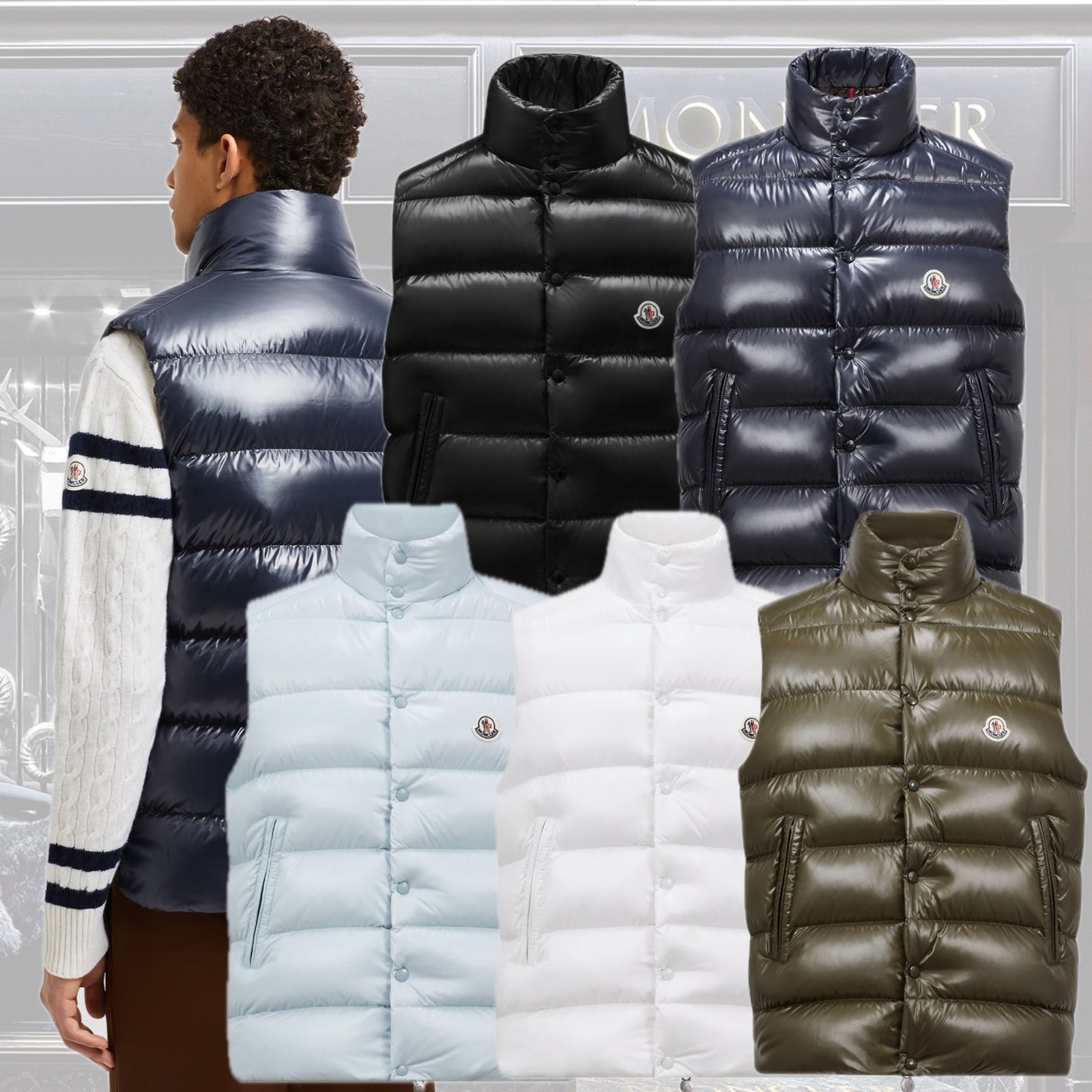 MONCLER】Tibbベスト ロゴ ダウンベスト ジレ ナイロン (MONCLER