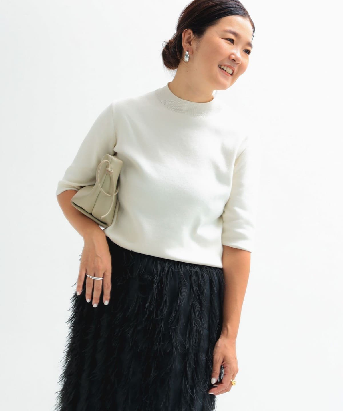 Demi-Luxe BEAMS（デミルクス ビームス）シンプル モックネック ニット