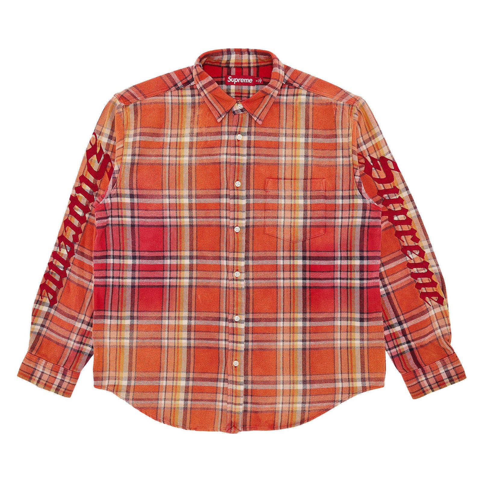 Buy Supreme Old English Plaid Flannel Shirt 'Orange' - SS25S13