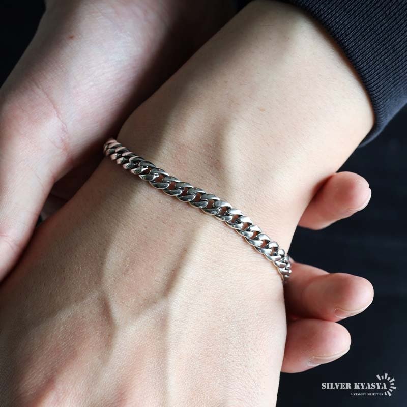 シルバー925 チェーンブレスレット 喜平ブレスレット 925 銀 メンズ