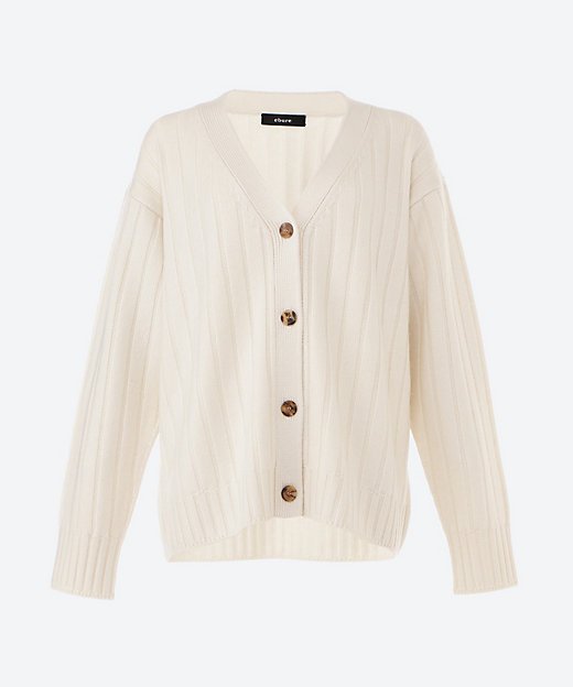 エブール ebure☆メタルパーツカシミアクールネックニットカーディガン