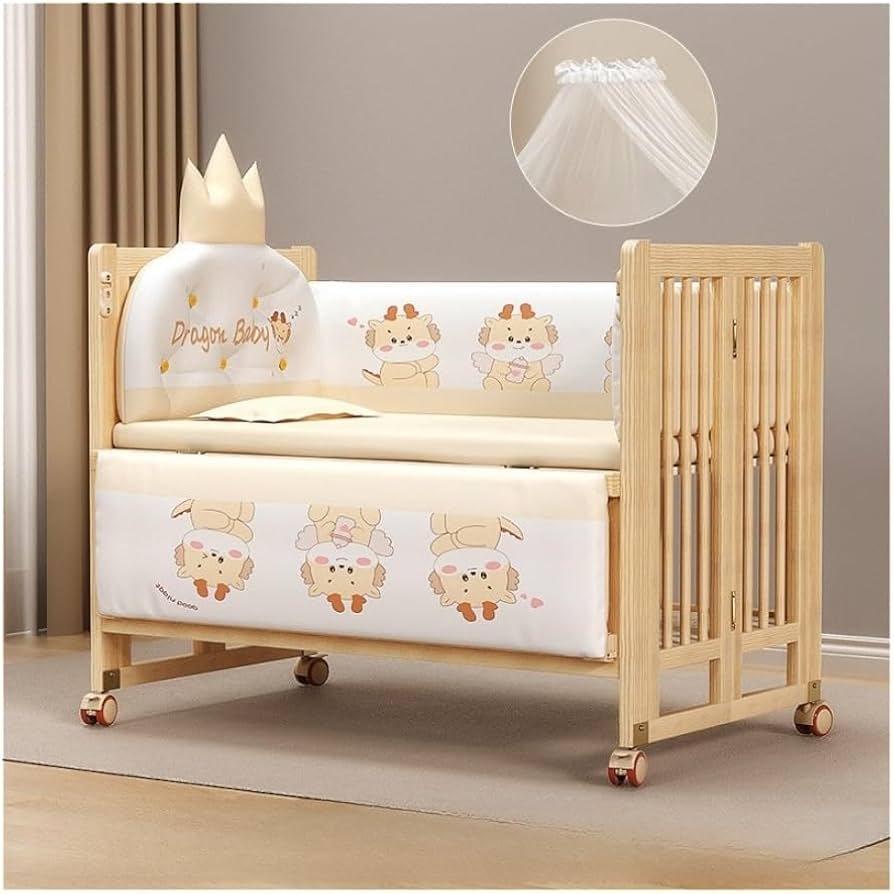 Amazon.co.jp: 【TVT】ベビーベッド幼児用ベビーベッド 木製