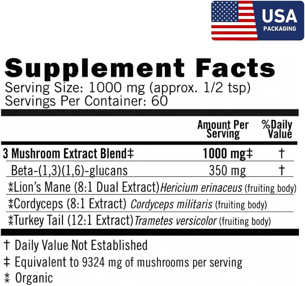 Amazon.com: Eversio Wellness Organic 3 Mushroom Blend Complex