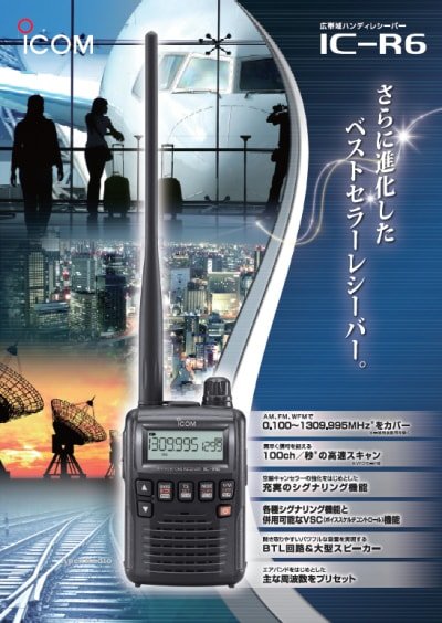 アイコム IC-R6 ハンディレシーバー （受信改造済 広帯域受信機 ICOM