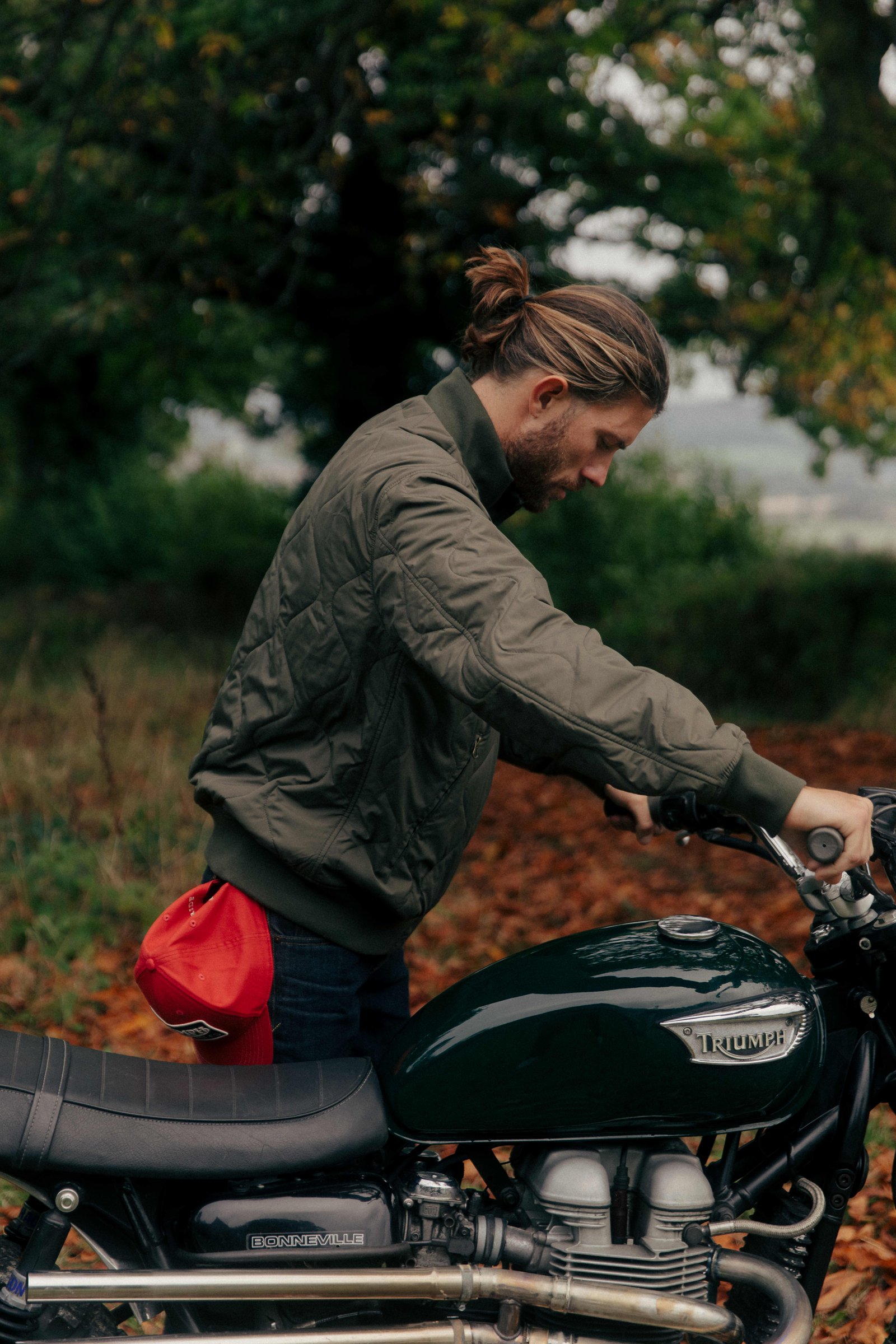 Crown M-65 Bomber Jacket in Olive Green | Triumph Heritage