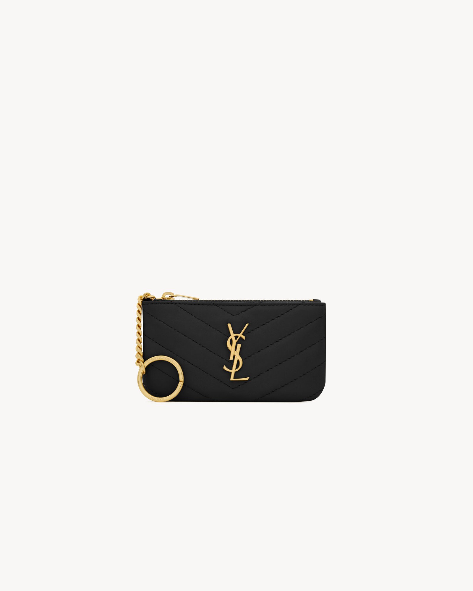 CASSANDRE MATELASSÉ key pouch in smooth leather in Black | Saint