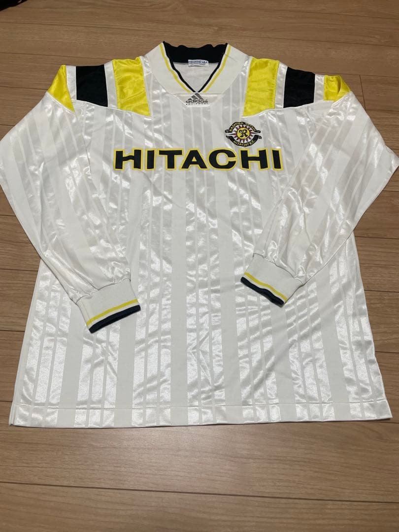 柏レイソル 90年代 ユニフォーム 長袖 adidas EQUIPMENT 日立 🇯🇵 Hitachi, Ltd. (Kashiwa Reysol) 1991/92 Home（L/S） ｜#14