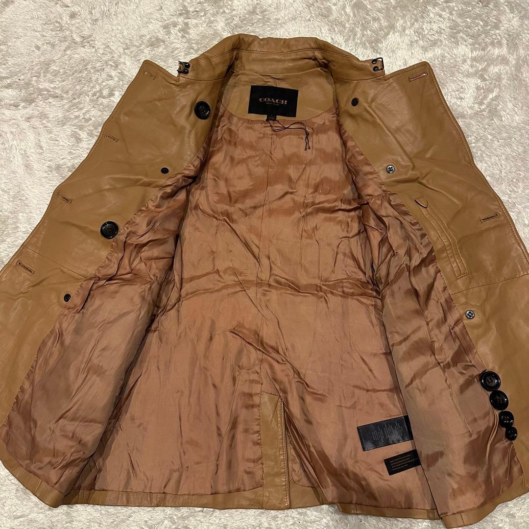 コーチ レザージャケット トレンチコート レディース サイズS 本革