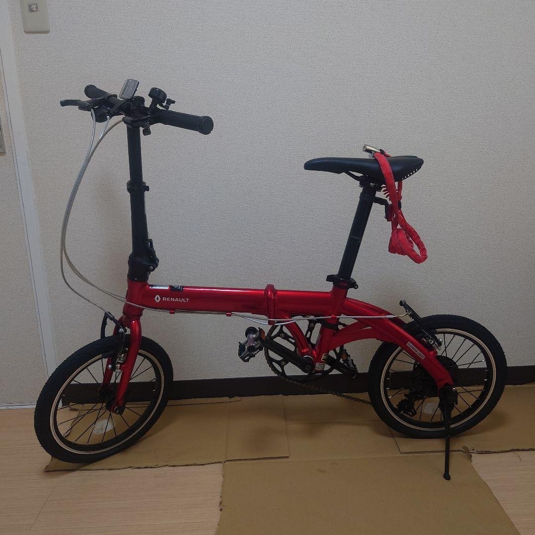 【マサさん用】ルノー（赤）7段変速 折りたたみ自転車（鍵・ライト・オイル等付） マサさん用】ルノー（赤）7段変速 折りたたみ自転車（鍵・ライト