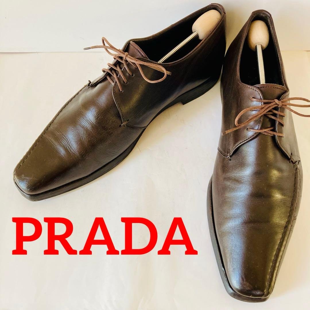 PRADA プラダ 濃茶 革靴 27cm 除菌・消臭済み プラダ メンズ】デザイナーズシューズ コレクション｜PRADA