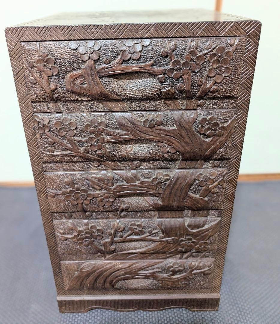 日光彫り木製 5段引き出し 小物収納 楽天市場】チェスト 幅33×奥行18×高さ15cm M 小物収納 ドゥー 木製