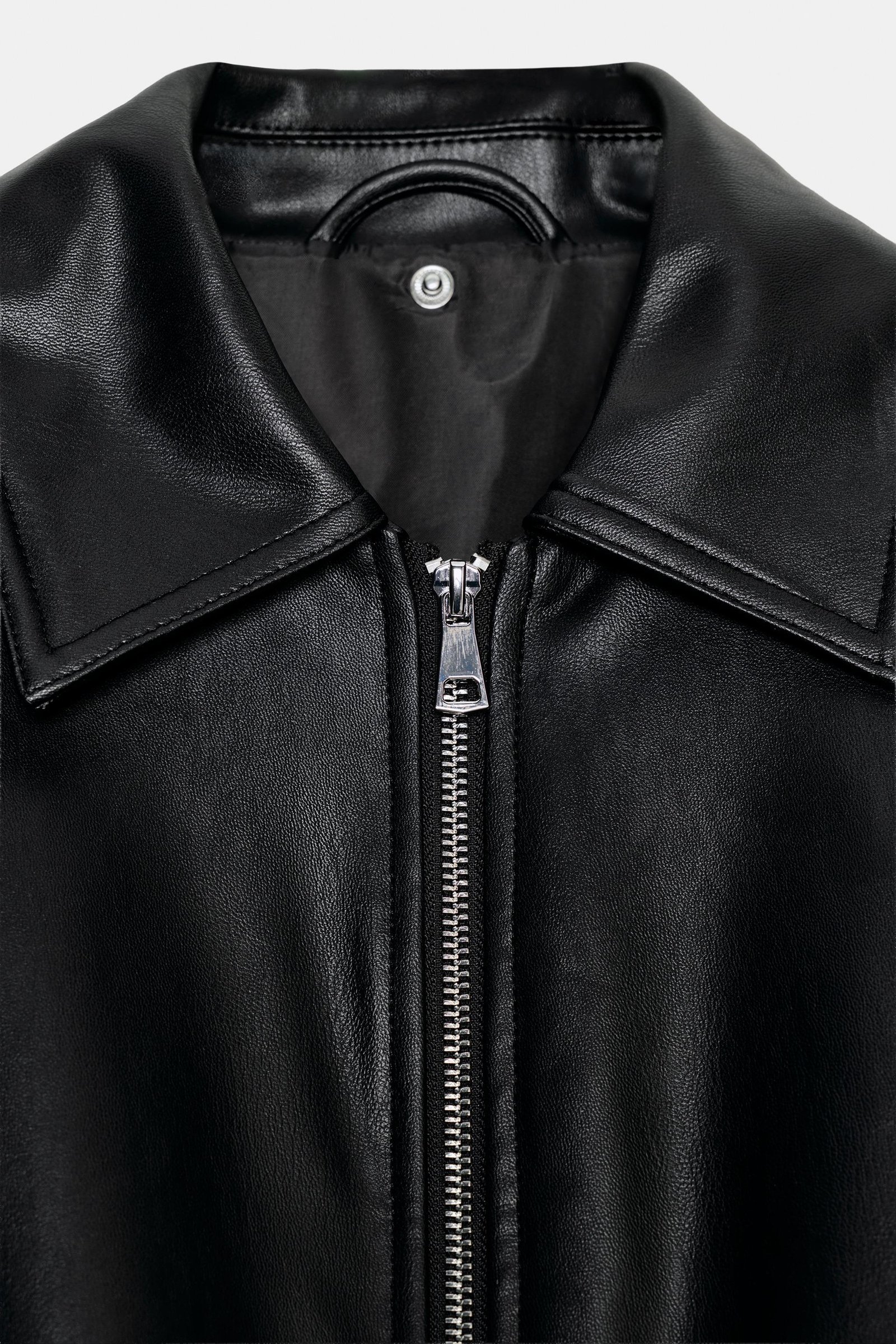 コントラストフェイクレザージャケット - ブラック | ZARA Japan / 日本